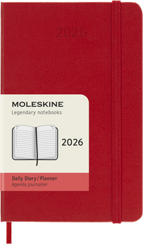Ежедневник Moleskine 2026 карманный 9х14 см красный (8056999274610)