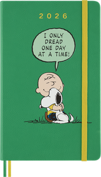 Ежедневник Moleskine 2026 Peanuts средний 13х21 см зеленый (8056999277154)