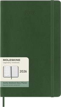 Щотижневик Moleskine 2026 середній 13х21 см миртовий зелений м'який (8056999275532)