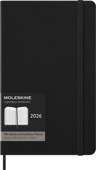 Еженедельник Moleskine 2026 PRO вертикальный средний 13х21 см черный (8056999274658)
