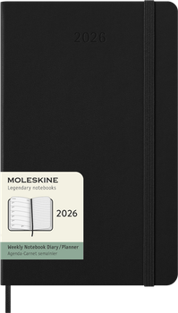 Щотижневик Moleskine 2026 середній 13х21 см чорний (8056999274689)