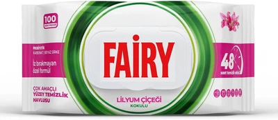 Універсальні вологі серветки для прибирання Fairy Power Lilyum 100шт