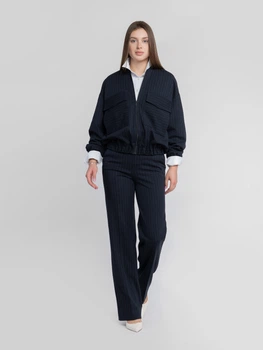 Бомбер жіночий синій у смужку трикотажний Arber Bomber jacket WH2 WKR-38 XS синий (W17.02.09.532)