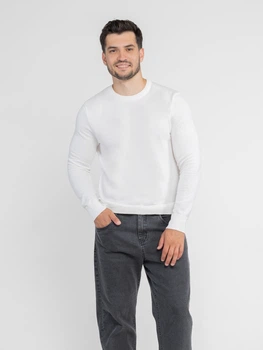 Джемпер чоловічий білий трикотажний Arber Crew-neck AM L зріст 4 білий (KM10.01.00.53)