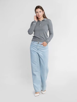 Поло жіноче трикотажне сіре з довгим рукавом Arber Polo Knit WFW1 WTR-215 XL сірий (W10.07.11.534)