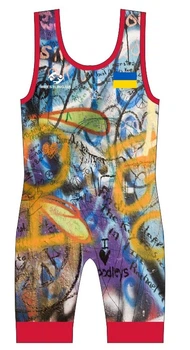 Борцовское трико Graffiti 2XL красное (WSL-004)