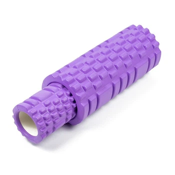 Массажный ролик EasyFit EF-7737s-1, EVA-пена, фиолетовый, 33×14 см - для йоги, фитнеса, реабилитации