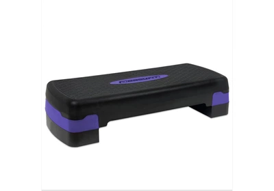 Степ-платформа 2-рівнева EasyFit EF-0540-V Step-B, 68×28 см, висота 10–15 см, чорно-фіолетова — для фітнесу та аеробіки