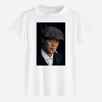 Футболка хлопковая длинная мужская Likey Острые козырьки M150-2613 XXL Белая (2000001418840)