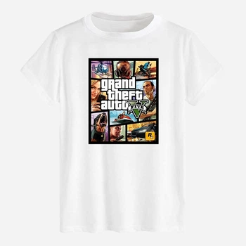 Футболка бавовняна довга чоловіча Likey GTA 5 M150-1613 L Біла (2000000691206)