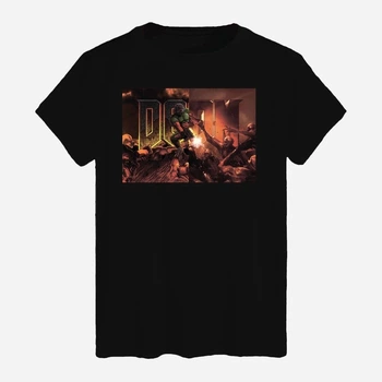Футболка бавовняна довга чоловіча Likey DOOM M150-1609 XXL Чорна (2000000712567)