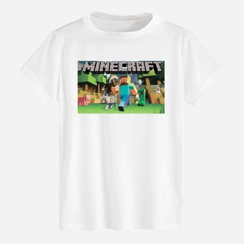 Футболка хлопковая длинная мужская Likey Minecraft M150-1619 S Белая (2000000704746)
