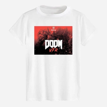 Футболка бавовняна довга чоловіча Likey DOOM M150-1610 L Біла (2000000713700)