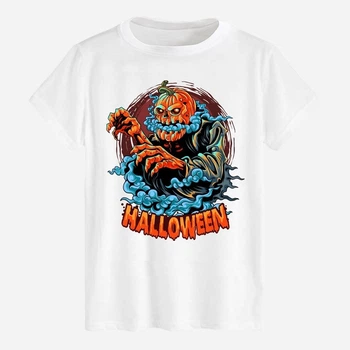 Футболка хлопковая длинная мужская Likey Halloween M150-2317 XL Белая (2000000807720)