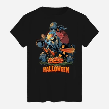 Футболка бавовняна довга чоловіча Likey Halloween M150-2307 M Чорна (2000000812168)