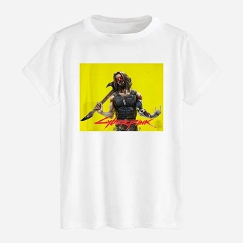 Футболка бавовняна довга чоловіча Likey Cyberpunk 2077 M150-2506 S Біла (2000001435144)