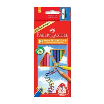 Олівці кольорові Faber-Castell 10 кольорів Jambo тригранні + точилка