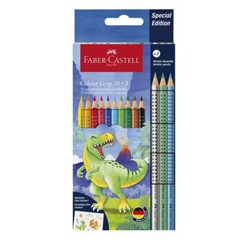 Олівці акварельні кольорові Faber-Castell 10 кольорів + 3 кольори Metallic, картон