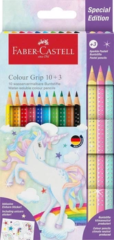 Олівці кольорові Faber-Castell 10 кольорів + 3 кольори Pastel Unicorn, картон