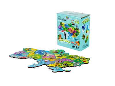Магнітна мапа-пазл Україна, Puzzleоk (Нова), 25 елементів, PuzA4-22926