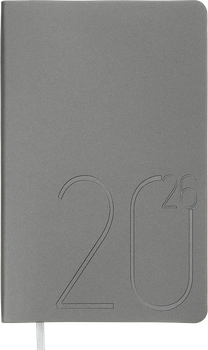 Еженедельник датированный 2026 (A5, гибкая обложка, серебро) Buromax Steel BM.2709-24