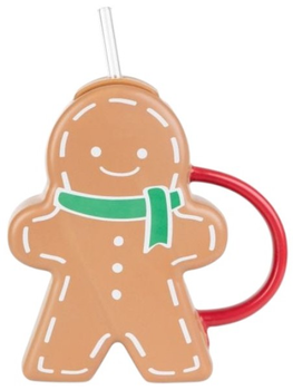 Kubek Homla Briley w kształcie ciastka ze szklaną słomką 0.55 l (5904183873145)