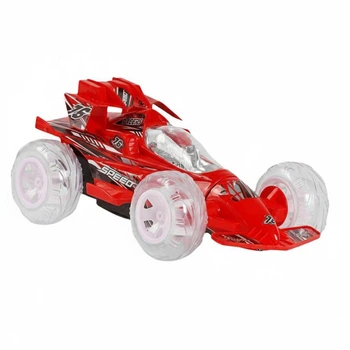 Радиоуправляемая трюковая машина FA 9821-02, аккум. 4.8V, 2.4GHz, 360°, прозрачные колеса, свет и звук, Красная