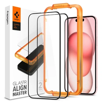 Захисне скло Spigen Glas.tR AlignMaster FC для Apple iPhone 15 Plus (AGL06886) 2 pcs Black