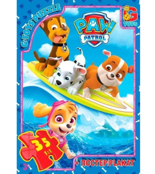 Пазли класичні 35 елементів G-Toys PW0817 Щенячий патруль з постером