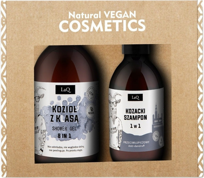 Zestaw kosmetyków pielęgnacyjnych LaQ Natural Vegan Cosmetics Kozioł z Klasą Żel pod prysznic 8 w 1 500 ml + Szampon 300 ml (5905778572054)