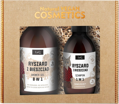 Zestaw kosmetyków pielęgnacyjnych LaQ Natural Vegan Cosmetics Ryszard z Bieszczad Żel pod prysznic 8 w 1 500 ml + Szampon 300 ml (5905669761239)