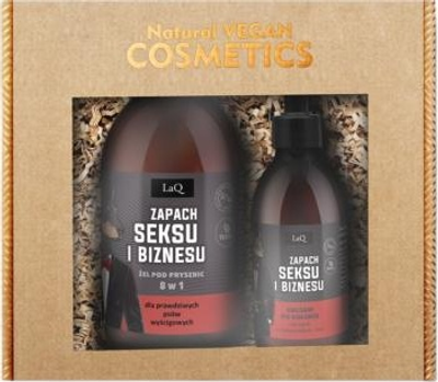Zestaw kosmetyków pielęgnacyjnych LaQ Natural Vegan Cosmetics Zapach Seksu i Biznesu Żel pod prysznic 8 w 1 500 ml + Balsam po goleniu 150 ml (5905778572672)