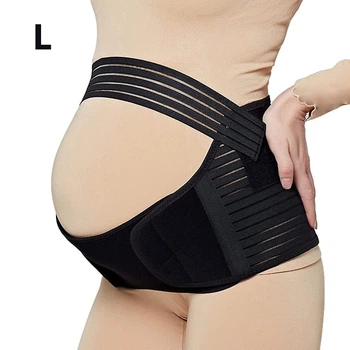Пояс бандаж для вагітних допологової та післяпологової UFT Bandage L Black Універсальний регульований корсет для підтримки живота Чорний