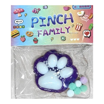 Кошачья сквиш лапка антистресс силиконовая UFT Squish Cat Paw 9 Jelly 5 Violet
