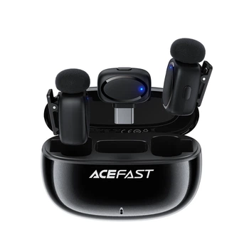 Комплект беспроводных петличных микрофонов ACEFAST R2 wireless lavalier microphones Type-C 300mAh Black (6974316284901)