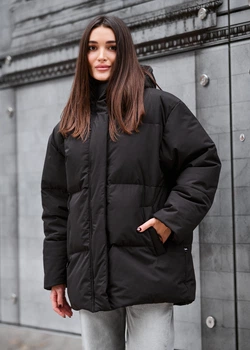 Куртка зимовая женская стаф Том черная зимняя одежда Staff tom black M-L (369860)