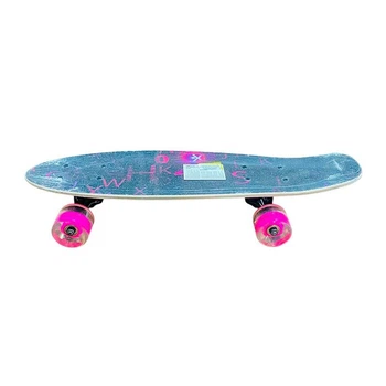 Лонгборд 22" MIX 2 цвета, колеса PU со светом LB21001_Pink
