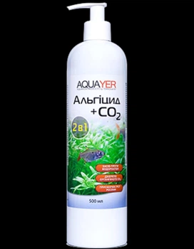Акваріумна хімія AQUAYER Альгіцид+СО2 препарат проти водоростей 500мл (AL500)