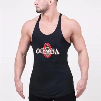 Майка мужская для тренировок с узкими бретелями Olympia черная 2XL