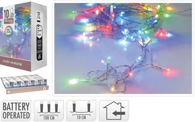 Світлодіодна гірлянда Christmas Decoration 10 LED 1.3 м від батарейок RGB (AX9800200)