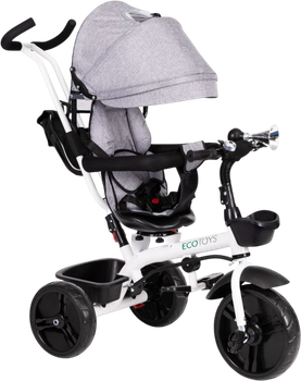 Rowerek trójkołowy EcoToys z obracanym siedziskiem 360° JM-322 Szary (5903769974238)