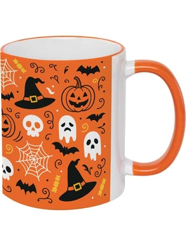 Чашка з помаранчевим обідком та помаранчевою ручкою (330 мл) Halloween