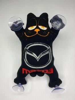 Мягкая игрушка кот Гарфилд в машину на присосках Mazda Мазда 25 см черного цвета