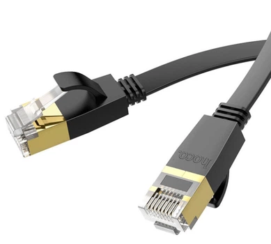 Патч-корд Hoco US07 General pure copper flat network cable (L-1M) Чорний