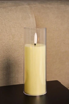 Светодиодная свеча в стакане Flame 15 см. (без батареек)