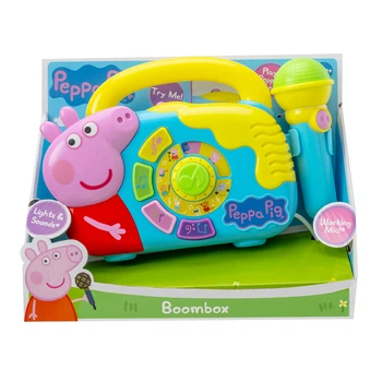 Музыкальный бумбокс Peppa с микрофоном 23 см интерактивная игрушка для развития творческих способностей и музыкального слуха ребенка
