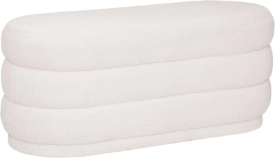 Pufa do salonu Atmosphera Sinan z efektem boucle Biała (3560231642754)