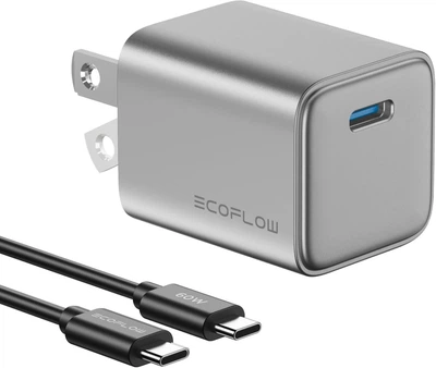 Зарядное устройство EcoFlow GaN 30W блок питания для EcoFlow TRAIL 200 DC, Anker 548 и др.
