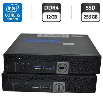 Неттоп Dell OptiPlex 5050 USFF / Intel Core i5-6500T (4 ядра по 2,5 - 3,1 ГГц) / 12 ГБ DDR4 / 256 ГБ SSD / Intel HD Graphics 530 / Wi-Fi / Windows 11 Pro / Блок питания б/у