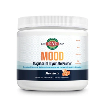 Mood Magnesium KAL, Mood, порошок глицината магния, мандарин, 278 г